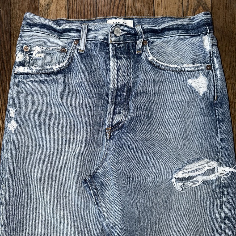 Agolde Women's 90's Jean Loose Fit Ripped Denim Size 26 - Picture 4 of 16